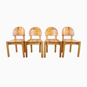 Dänische Vintage Esszimmerstühle aus Kiefernholz von Rainer Daumiller für Hirtshals Savvaerk, 4er Set