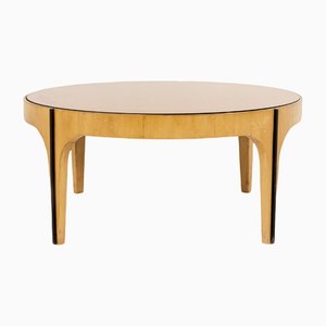 Coffee Table in Maple Wood and Mirrored Glass from Fontana Arte