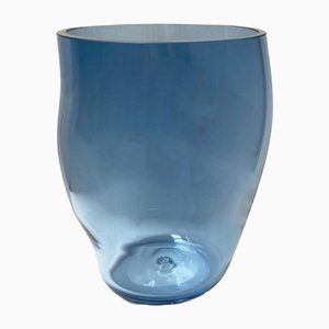 Supernova II Silver Smoke Blue L Vase by Simone Lueling for Eloa