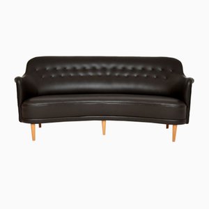 Swedish Leather Samsas Sofa by Carl Malmsten