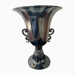 Vaso in vetro di Murano nero di Toso