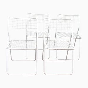 Ted Net Metal Folding Chairs by Niels Gammelgaard for Ikea, Set of 4