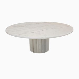 Italian Round Marble Coffee Table, 1980s
