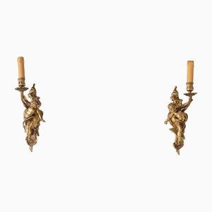 Bronze Wall Lights from Putti Amorcillos, Set of 2