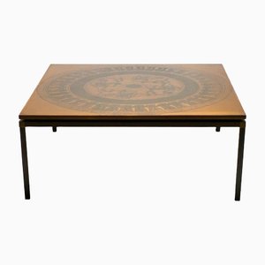 Rosewood and Copper Coffee Table, Denmark, 1970s
