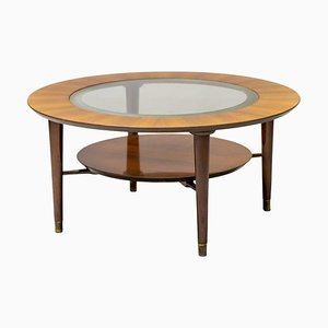 Table Basse en Noyer et Verre, Italie