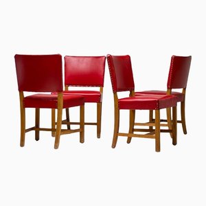 Rote Stühle von Kaare Klint für Rud. Rasmussen, 4er Set