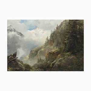 Nach ET Compton, Cloudy Mountain Landscape, Tuschezeichnung, 19. Jh