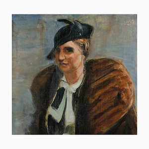 Antonio Feltrinelli, Portrait of Woman, Original Painting, 1930s