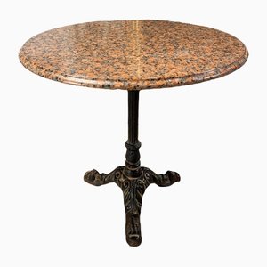 Antique French Marble and Cast Iron Bistro Table