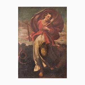 Pintura figurativa religiosa, siglo XVIII, óleo sobre lienzo