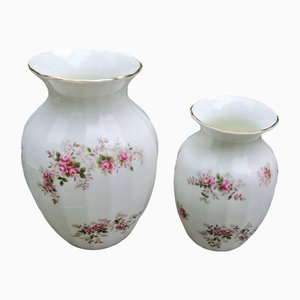 Bone China Lavender Rose Vases from Royal Albert, Set of 2