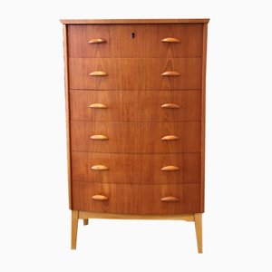 Danish Chest of Drawers in Teak with Arched Front