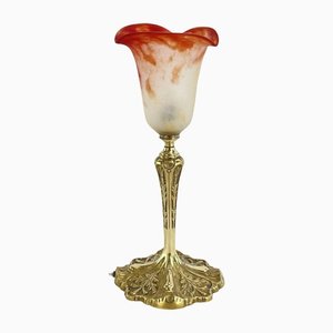 Art Nouveau Pate De Verre Glass Table Lamp