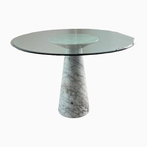 Mid-Century Dining Table in Black Marble & Glass by Angelo Mangiarotti for Skipper, 1970s