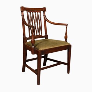 Antique English Carver Seat Elbow Chair, 1780s