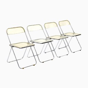 Plia Folding Chairs by Giancarlo Piretti for Anonima Castelli, 1960s, Set of 4