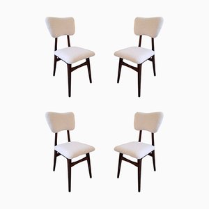 Chaises 20ème Siècle Cream Boucle, Europe, 1960s, Set de 4