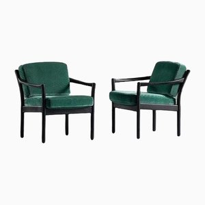 Mid-Century Green Cocktail Armchairs, 1960s, Set of 2