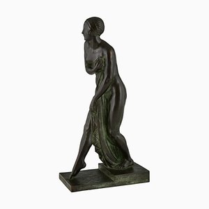 Art Deco Bronze Bain De Champagne Caron Sculpture of a Bathing Nude by Georges Chauvel for Henri Rouard Fondeur Paris, 1926