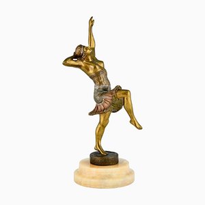 Art Deco Tänzerskulptur aus Bronze von Henry Fugère, Frankreich, 1925