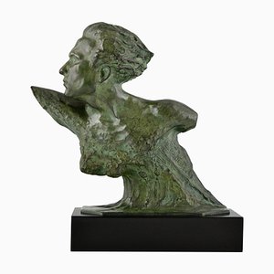 Frederic C. Focht. Bust of French Aviator and Hero Jean Mermoz, 1930, Bronze