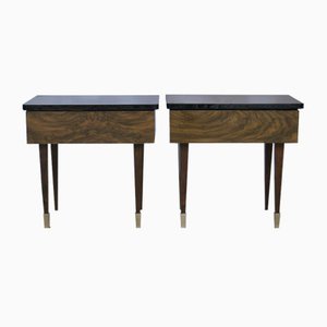 Tables de Chevet en Bois Verni, 1960s, Set de 2