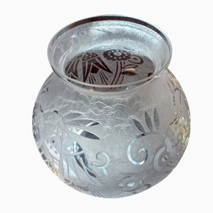 Art Deco Vase aus Gefrorenem Glas