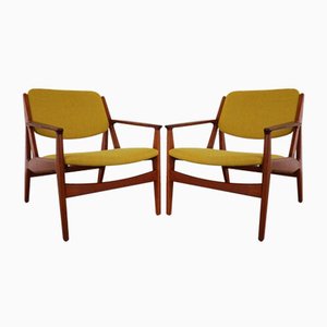 Poltrone Ella Mid-Century in teak di Arne Vodder per Vamø, Danimarca, set di 2