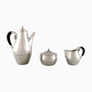 Sterling Silver Kosmos Coffee by Johan Rohde for Georg Jensen, Set of 3