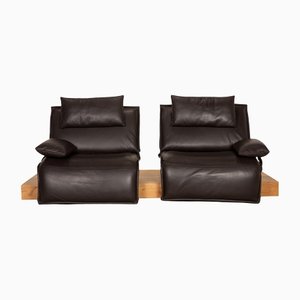 Dark Brown Leather Free Motion Edit 3 Two-Seater Sofa from Koinor