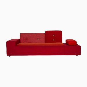 Rot-orangees Polder Drei-Sitzer Sofa von Vitra