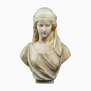 Guglielmo Pugi, Bust of a Woman, Late 19th or Early 20th Century, Alabaster