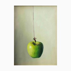 Zhang Wei Guang, Green Apple, Original Oil Painting, 2005