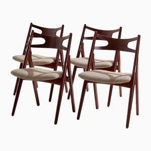 Teak Model CH29P Sawbuck Dining Chairs by Hans J. Wegner for Carl Hansen & Son, Set of 4