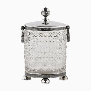 Seau à Glace Néoclassique en Cristal et Argent par K. Fabergé