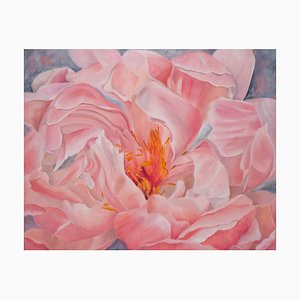 Nicola Currie, Pivoine Flottante, 2019, Peinture à l'Huile