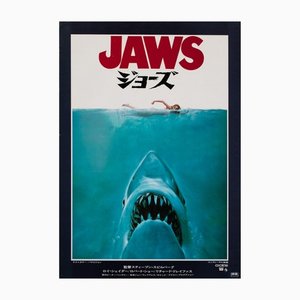 Japanisches Vintage B2 Jaws Filmplakat von Kastel, 1975