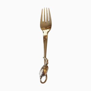 Sterling Silver Blossom No. 84 Fish Fork No. 61 from Georg Jensen