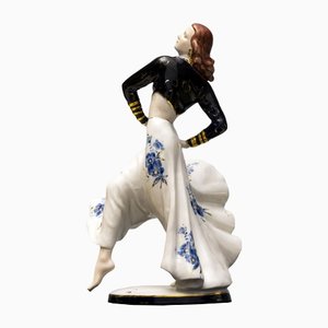 Art Deco Porzellan Tänzerin Figur von Royal Dux