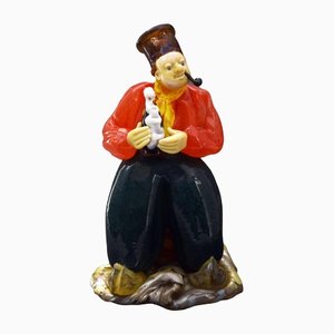 Mann mit Bierflasche Figur aus Glas von Miloslav Janků für Železný Brod Glassworks