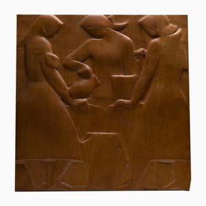 Women by the Well Carved Relief, 1930s