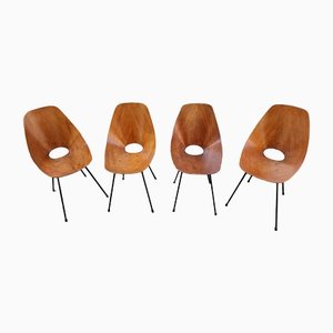 Mahogany Chairs by Vittorio Nobili for Medea, 1950s, Set of 4