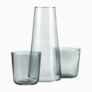 Grayscale Carafe & Glasses by Ojeam Studio for Vicara, Set of 3