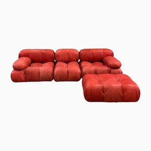 Coral Leather Camaleonda Sofa by Mario Bellini for B&b Italia / C&b Italia