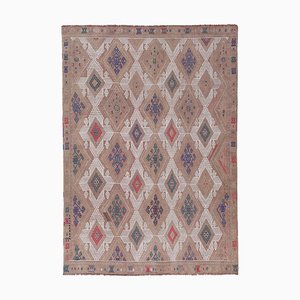 Tapis Kilim Taupe Vintage, Turquie