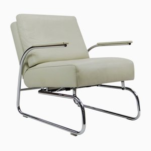 Leather and Chrome Lounge Chair