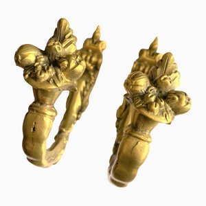 French Brass Curtain Tie Backs, Set of 2