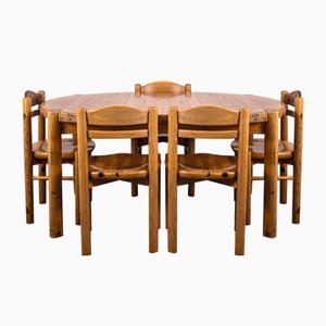 Dining Table and Chairs in the style of Rainer Daumiller, 1970s, Set of 6