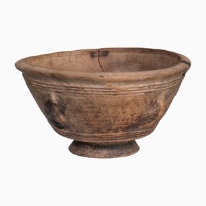 Antique French Primitive Wooden Bowl